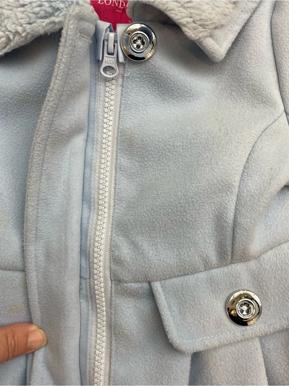 London Fog Toddler Girls Flared Peacoat Winter Jacket Light Blue 2T